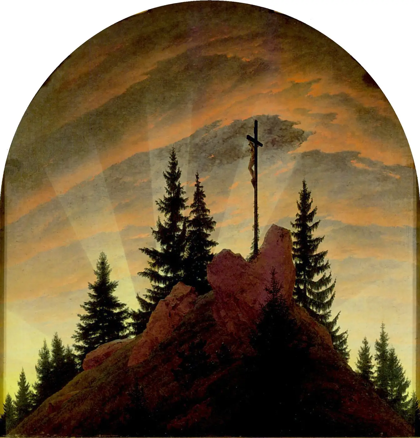 Caspar David Friedrich: Das Kreuz im Gebirge (Tetschener Altar)